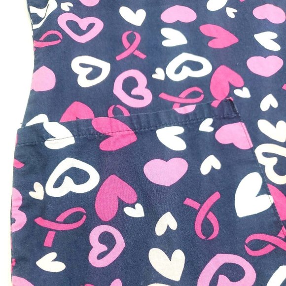 Zoe & Chloe Small Navy Blue W/ Pink Hearts And Ribbons - Picture 3 of 7